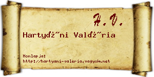 Hartyáni Valéria névjegykártya