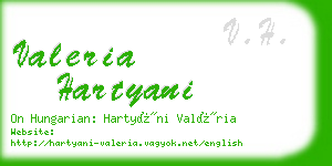 valeria hartyani business card